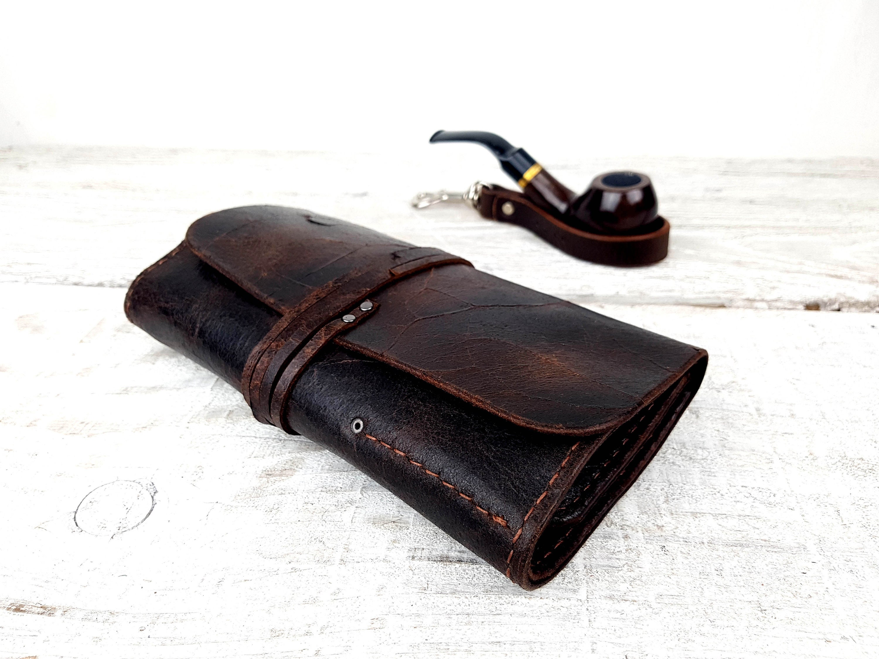 Pipe Tobacco Pouch (Worn Saddle)