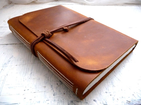 Large leather journal- vintage brown pull up measures 16cm by 21.5cm