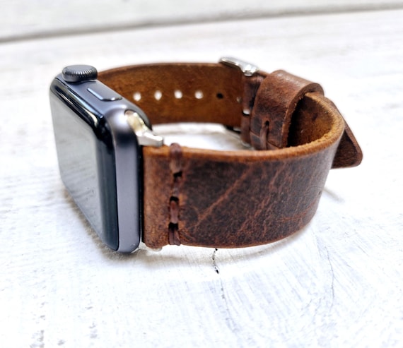Leather Apple Watch Band 38mm 40mm 41mm 42mm 44mm 45mm 46mm 49mm iWatch Strap Bracelet, Gift for him, Mens watchband, Best apple watch bands