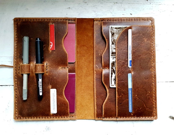Large leather passport wallet, family passport wallet, travel wallet, passport case, family passport holder