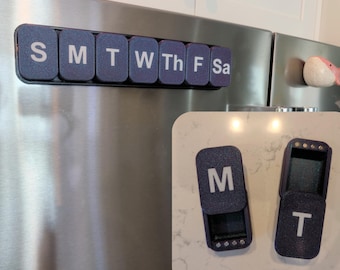 Single Compartment Weekly Pill Organizer: Magnetic Fridge Tray, Daily Containers