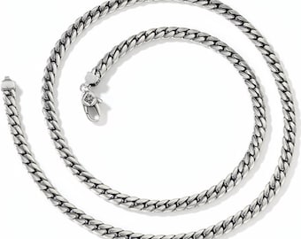 Cadena para hombre de 5 mm, plateada, estilo cubano.