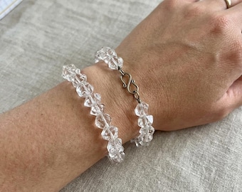 Pulsera de cuarzo Herkimer Diamond, regalo de aniversario, regalo para ella