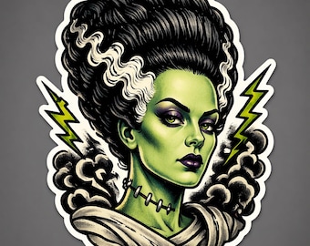 The Bride! custom Bride of Frankenstein sticker