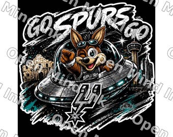 Spurs Coyote Sticker | Go Spurs Fan Art (Holographic Options)