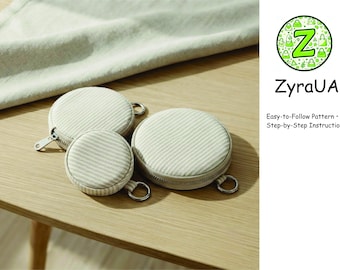 Round Zipper Pouch Keychain PDF Sewing Pattern (Instant Download)