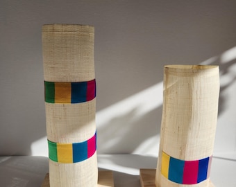 Saekdong Silk and Ramie Lantern, Korean Textile Heritage, Hand-stitched Home Decor