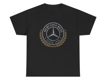 Koszulka z logo Mercedesa | Koszulka z emblematem samochodowym, klasyczny herb samochodowy