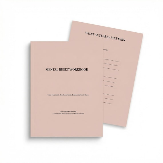 Mental Reset Workbook for Overwhelmed Minds | ADHD Friendly Planner PDF | Decision Fatigue Reset | Printable Clarity Journal
