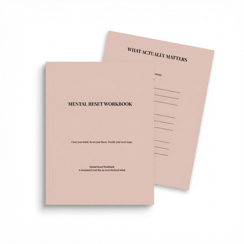 Mental Reset Workbook for Overwhelmed Minds | ADHD Friendly Planner PDF | Decision Fatigue Reset | Printable Clarity Journal image 1