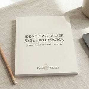 Identity and Belief Reset Workbook – Limiting Beliefs Journal, Self Concept Reset, Confidence Mindset Worksheet, Printable PDF