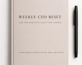 Weekly CEO Reset Workbook – Weekly Review & Planning System, Productivity Planner PDF, Business Reflection Worksheet, Instant Download
