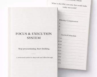 ADHD Focus and Execution Workbook | Stop Procrastinating and Finish What You Start | 4 Week Productivity Planner PDF