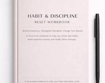 Habit & Discipline Reset Workbook | Build Better Habits, 30 Day Habit Tracker, Productivity Planner, Self Improvement, Digital Workbook