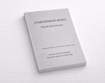 Overthinking Workbook PDF – Stop Mental Spirals, Cognitive Distortion Log, Anxiety Thought Reset, Printable Self Help Journal