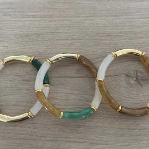 Bracelet Manchette En Résine Ivoire – Style Gourmette – Pour Fille – Occasion Bon état