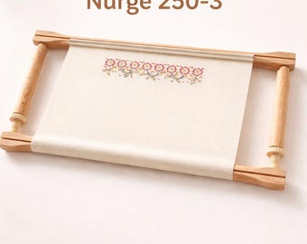 Nurge 28 inch Scroll Embroidery Stand | Large Cross Stitch Holder | Beech Wood Needlepoint Tool
