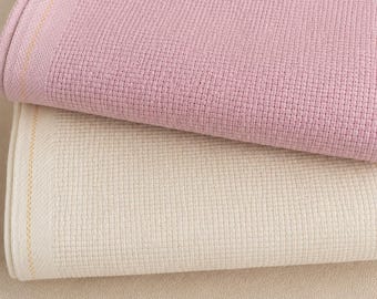 11 Count Soft Aida Cloth, 100% Cotton Cross Stitch Fabric, Pastel Embroidery Canvas
