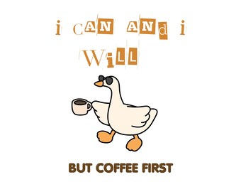 Funny Goose Coffee PNG SVG, Sunglasses Sarcastic Morning Design (Digital Download)