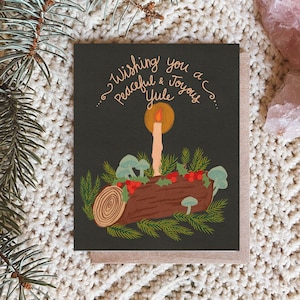 Yule Grußkarte, Yule Log Notecards, Weihnachtskarten, Feiertagskartensatz, süsse Weihnachtskarte, leere Karten, Feiertagskarten frohe Feiertage Geschenk