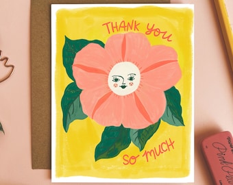 Thank You So Much Card, Floral Thank You Card, Appreciation Card