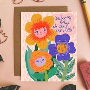 Witamy na świecie, Nowa karta dla dziecka, Karta dla nowych rodziców, Prezent dla nowej mamy, Karta na baby shower, Urocze kartki okolicznościowe, Puste kartki w środku