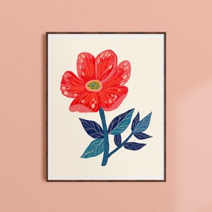 Blumen Kunstwerk, wunderliche Kunst, Blumen Wandkunst, Pflanzendruck, Büro Wand Dekor, Schlafzimmer Kunst, Kinderzimmer Kunst, Blumen Illustration, Cottagecore