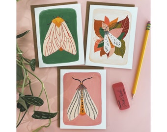 Jeu de cartes papillon, lot de 6 cartes vierges, carte insecte, paquet de cartes papillon, papeterie Cottagecore, jolie carte illustrée, cadeau pour un ami