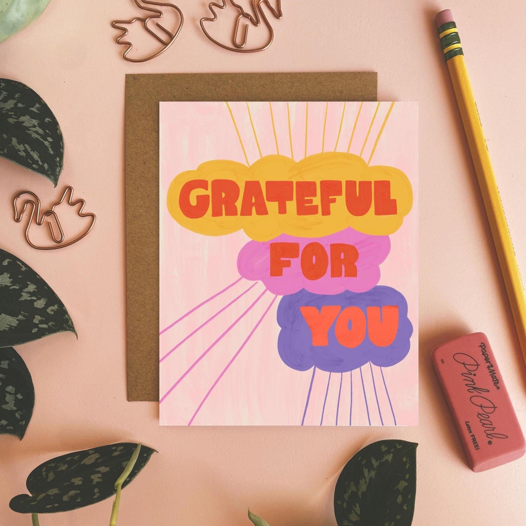 Thinking. Thanks Appreciation Card for Friend, Grateful for You Greeting Card, Thank You ...