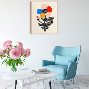 Custom Mom Gift ,Personalized Flower Wall Art, Family Name Print Gift for Mom image 5