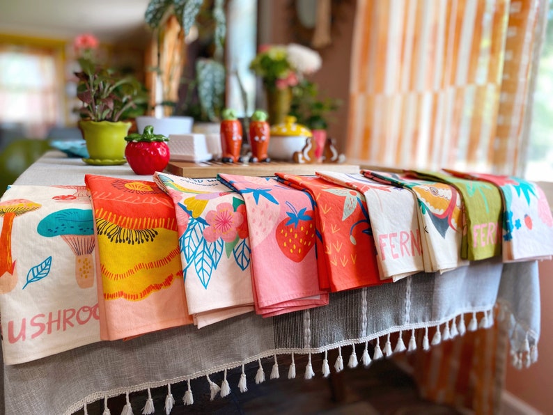 Colorful Fern Tea Towel, Nature Home Decor, Boho Kitchen Towels, Cottagecore Kitchen, Eco Friendly Gift, Plant Dish Towel, Sustainable Gift image 8