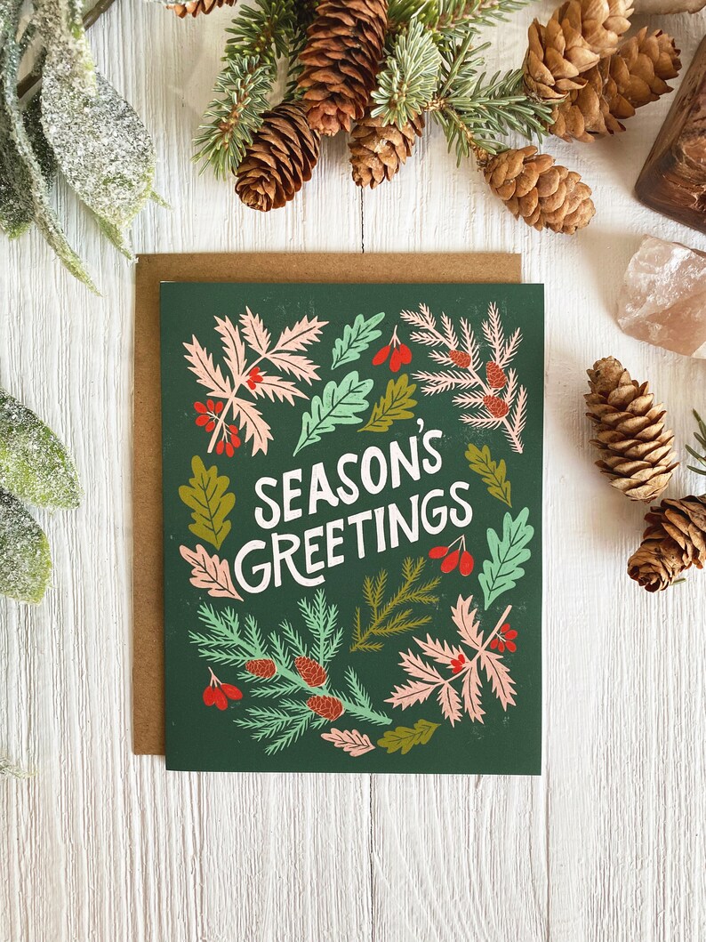 Cute Christmas Cards, Yule Card Pack, Blank Cards with Envelopes, Holiday Greeting Cards Set, Animal Christmas Notecards, Seasons Greetings image 4