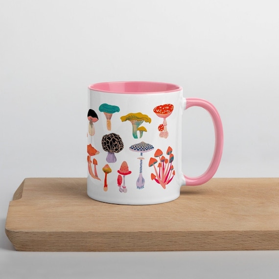 Mushroom Coffee Mug, Ceramic Coffee Cup, Birthday Gift, Mushroom Gift, Cute Coffee Mug, Coffee Lover Gift, Colorful Coffee Cup, Friend Gift