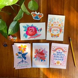 Selbstliebe-Postkarten-Set, 10er Pack, Valentinstagskarten, Geschenk für den besten Freund, aufbauendes Briefpapier-Set, positives Kunstwerk, Affirmationen Kunst