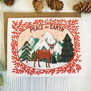 Cute Christmas Cards, Yule Card Pack, Blank Cards with Envelopes, Holiday Greeting Cards Set, Animal Christmas Notecards, Seasons Greetings image 2