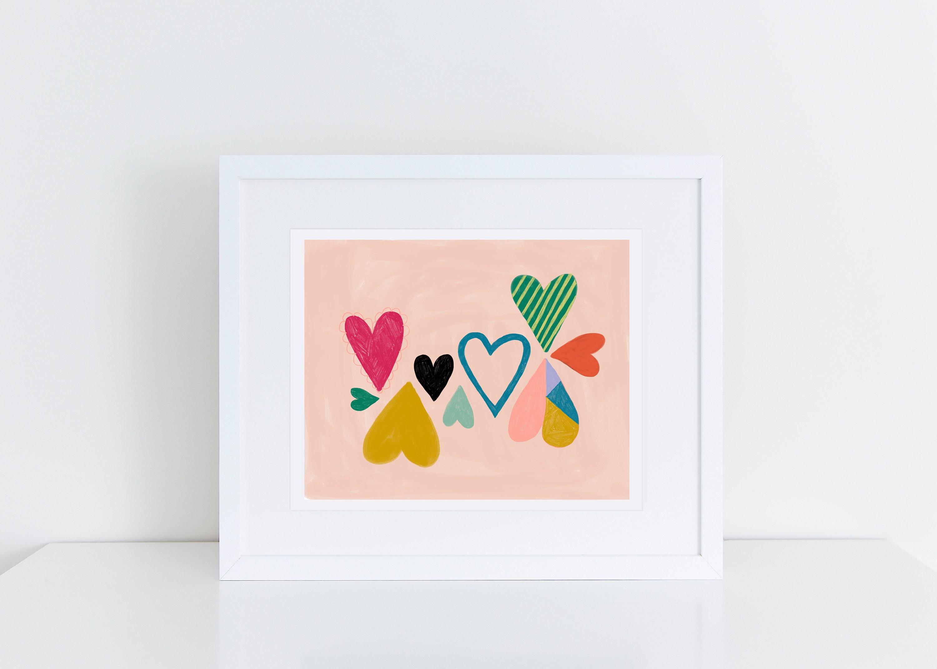 Heart Art Kids Room Art Modern Girl Nursery Print Love Art Etsy