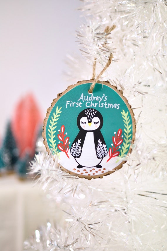 baby's first christmas penguin ornament