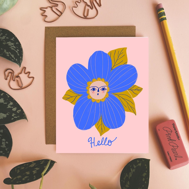 Hello Greeting Card - Etsy
