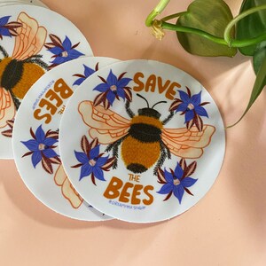 Save the Bees Sticker, Nature Stickers, Environmental Decals, Insect Laptop Decals, Honey Bee Gift, Kindle Decorations, Cute Bug Stickers image 2