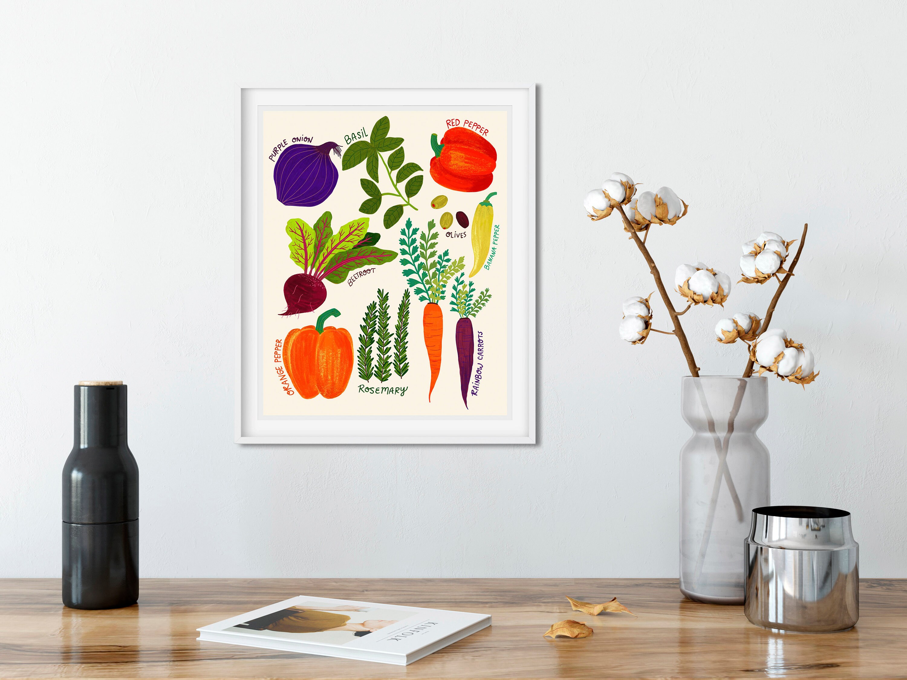 Vegetable Art Colorful Kitchen Wall Art Kitchen Art Print Etsy