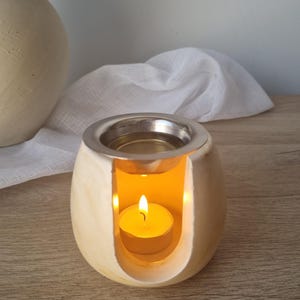 Quemador de cera artesanal de cemento | Wax Melt Burner | Difusor de aromas | Decoración minimalista | Caelum