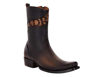 Cuadra CU559 MN Viena Black Laser & Woven Zipper Narrow Square Toe