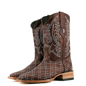 Roca Patchwork Square Toe Cowboy Boot | Square Toe Leather Boots | Durable Western Boots
