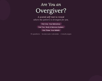Are You an Overgiver? Self-Test PDF | Nervous System Quiz | People Pleasing Pattern | Scored Self-Assessment
