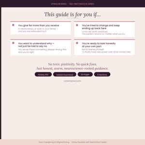 From Overgiving to Aligned Living | Nervous System Reset Guide | Stress Recovery Workbook PDF image 4