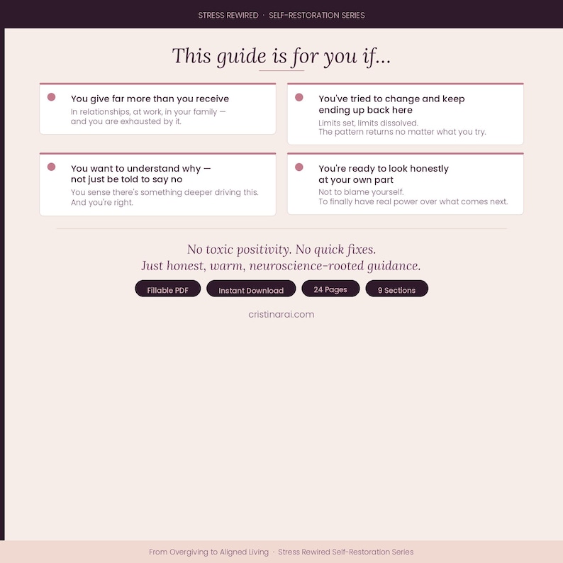 From Overgiving to Aligned Living | Nervous System Reset Guide | Stress Recovery Workbook PDF image 4