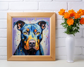 Baloo, the Pitbull - Fine Art Print on Textured Watercolor Paper with Archival Inks