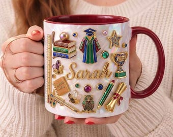 Personalized Graduation Mug with Name, Custom Academic Coffee Mug, College Graduate Gift, Class of 2026 Gift, Student Success Mug