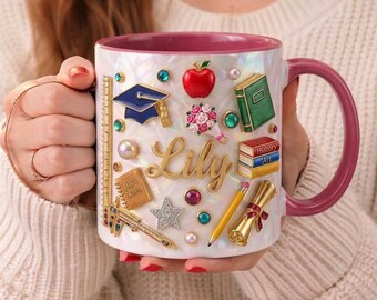 Personalized Graduation Mug with Name, Custom Student Coffee Mug, College Graduate Gift, Class of 2026 Gift, Cute School Mug