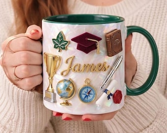 Personalized Graduation Mug with Name, Custom College Graduate Coffee Mug, Student Achievement Gift, Class of 2026 Gift,Academic Success Mug